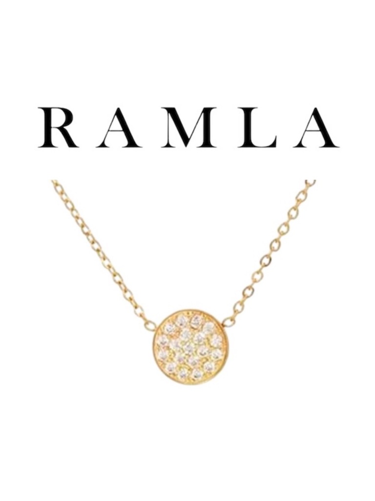 Ramla Lola April Birthstone Necklace 14k Gold Pvd Plated And White Crystals New